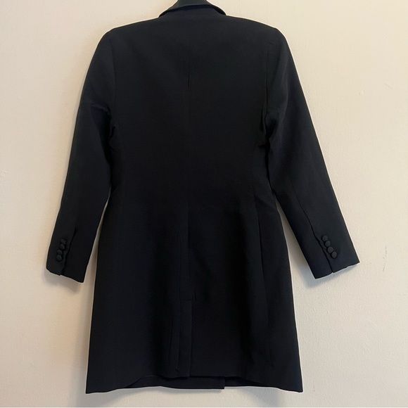The Drop Blazer Mini Dress Satin Lapel Black Size XS New - Picture 2 of 5